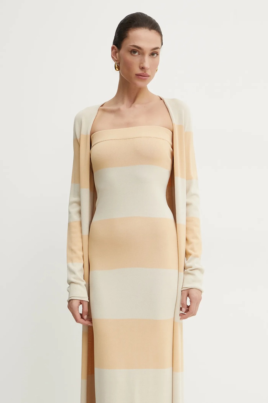 Πλεκτή ζακέτα Liviana Conti χρώμα: κίτρινο, F5SA39 φωτογραφία