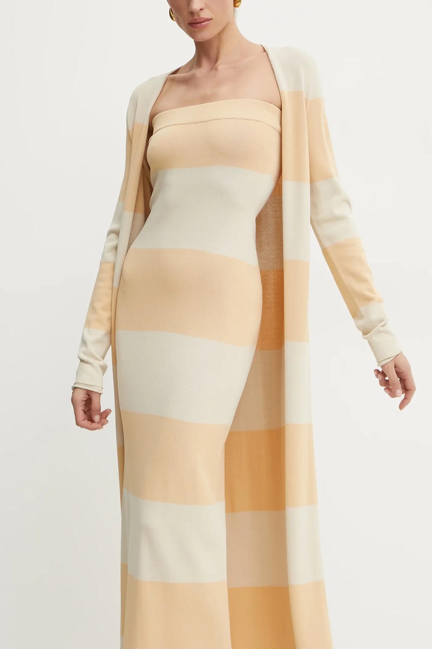 Πλεκτή ζακέτα Liviana Conti χρώμα: κίτρινο, F5SA39 φωτογραφία