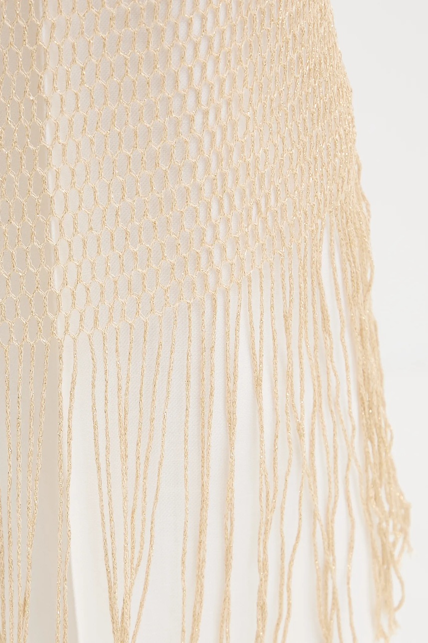 Πόντσο Liviana Conti χρώμα: μπεζ, A5SF65 φωτογραφία