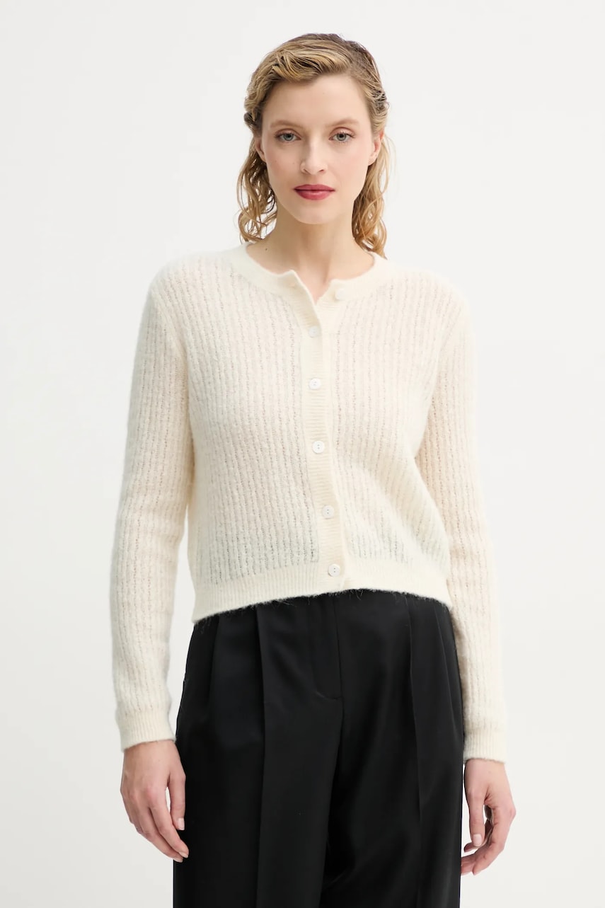 A.P.C. cardigan din amestec de lana cardigan milo femei, culoarea bej, light, WPABE.F22246 A.P.C. cardigan din amestec de lana cardigan milo femei, culoarea bej, light, WPABE.F22246