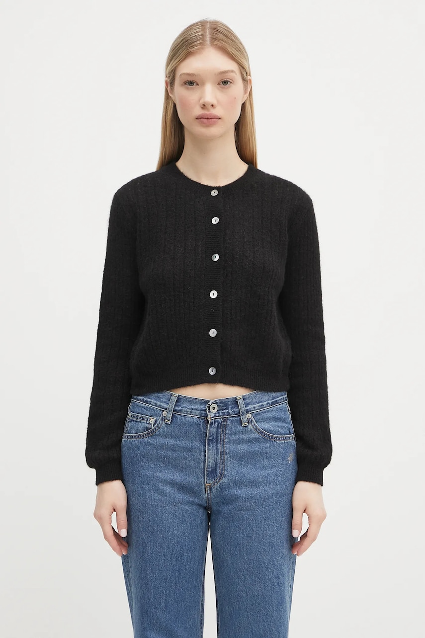 A.P.C. cardigan din amestec de lana cardigan milo femei, culoarea negru, light, WPABE.F22246