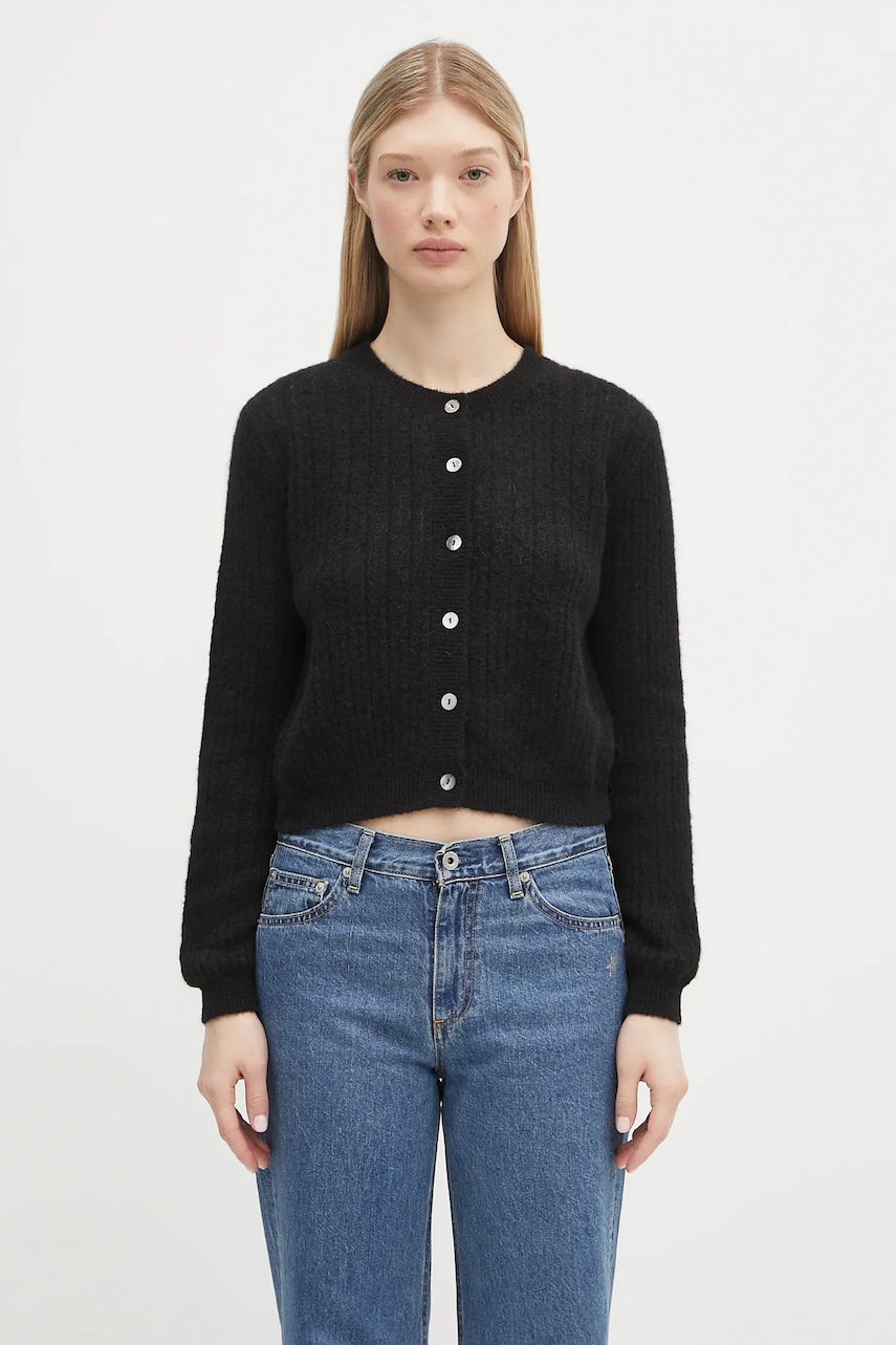 A.P.C. cardigan din amestec de lana cardigan milo femei, culoarea negru, light, WPABE.F22246