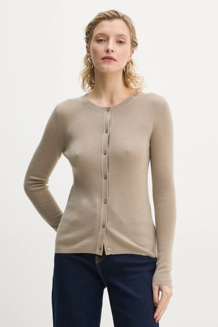 Marc O'Polo cardigan din lana culoarea bej, light, 500556161009