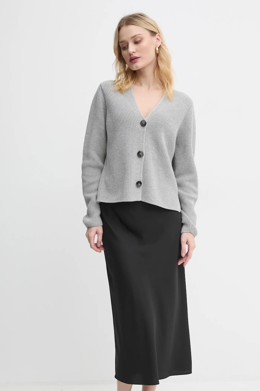 Marc O'Polo cardigan din bumbac culoarea gri, 500605961069 Marc O'Polo cardigan din bumbac culoarea gri, 500605961069