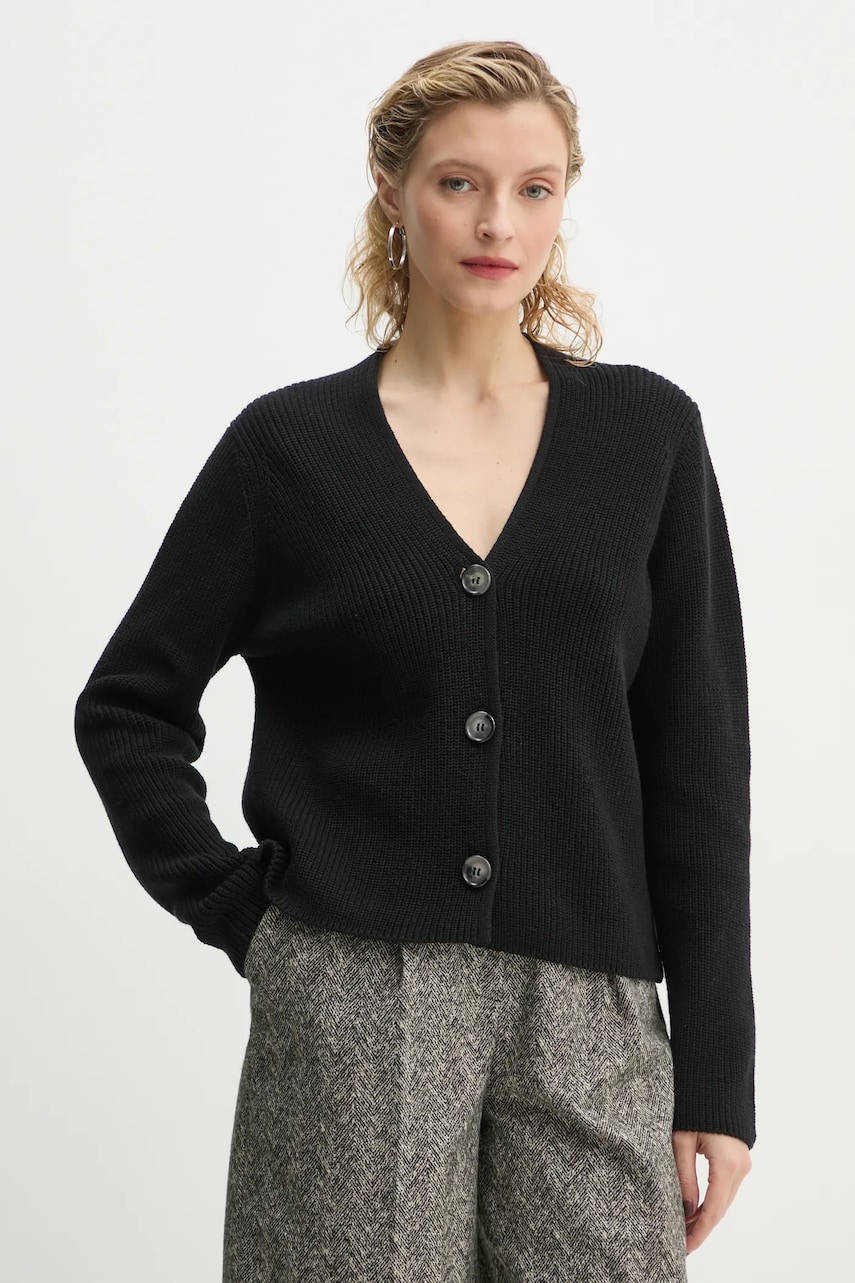 Marc O'Polo cardigan din bumbac culoarea negru, 500605961069 Marc O'Polo cardigan din bumbac culoarea negru, 500605961069