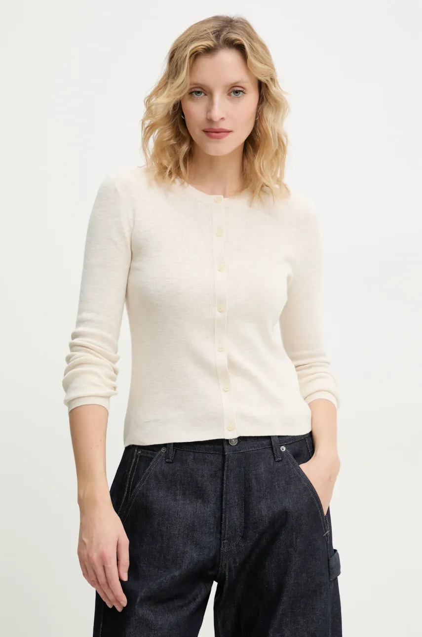 Marc O'Polo cardigan cu amestec de in femei, culoarea bej, light, 503501061043