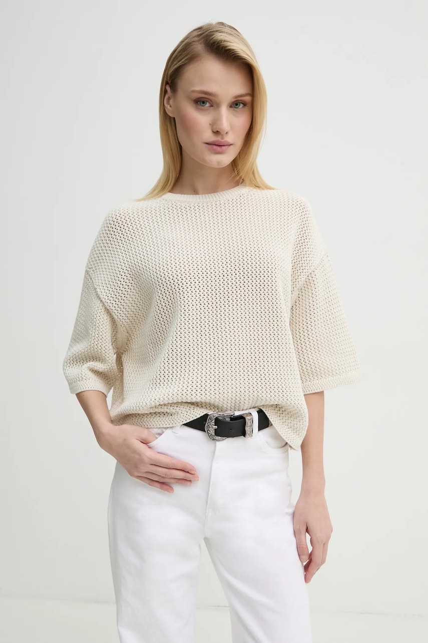 Marc O'Polo pulover femei, culoarea bej, 503600662091 Marc O'Polo pulover femei, culoarea bej, 503600662091