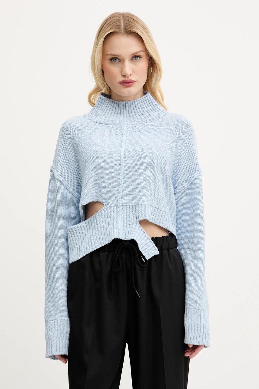 MM6 Maison Margiela pulover de lana femei, cu guler, S52HA0290