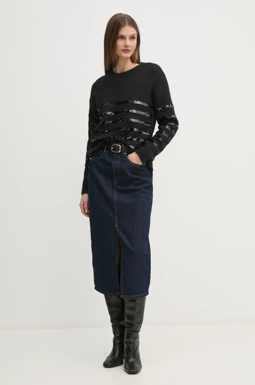 Свитер Pepe Jeans NINA женский цвет чёрный лёгкий PL702242 Свитер Pepe Jeans NINA женский цвет чёрный лёгкий PL702242
