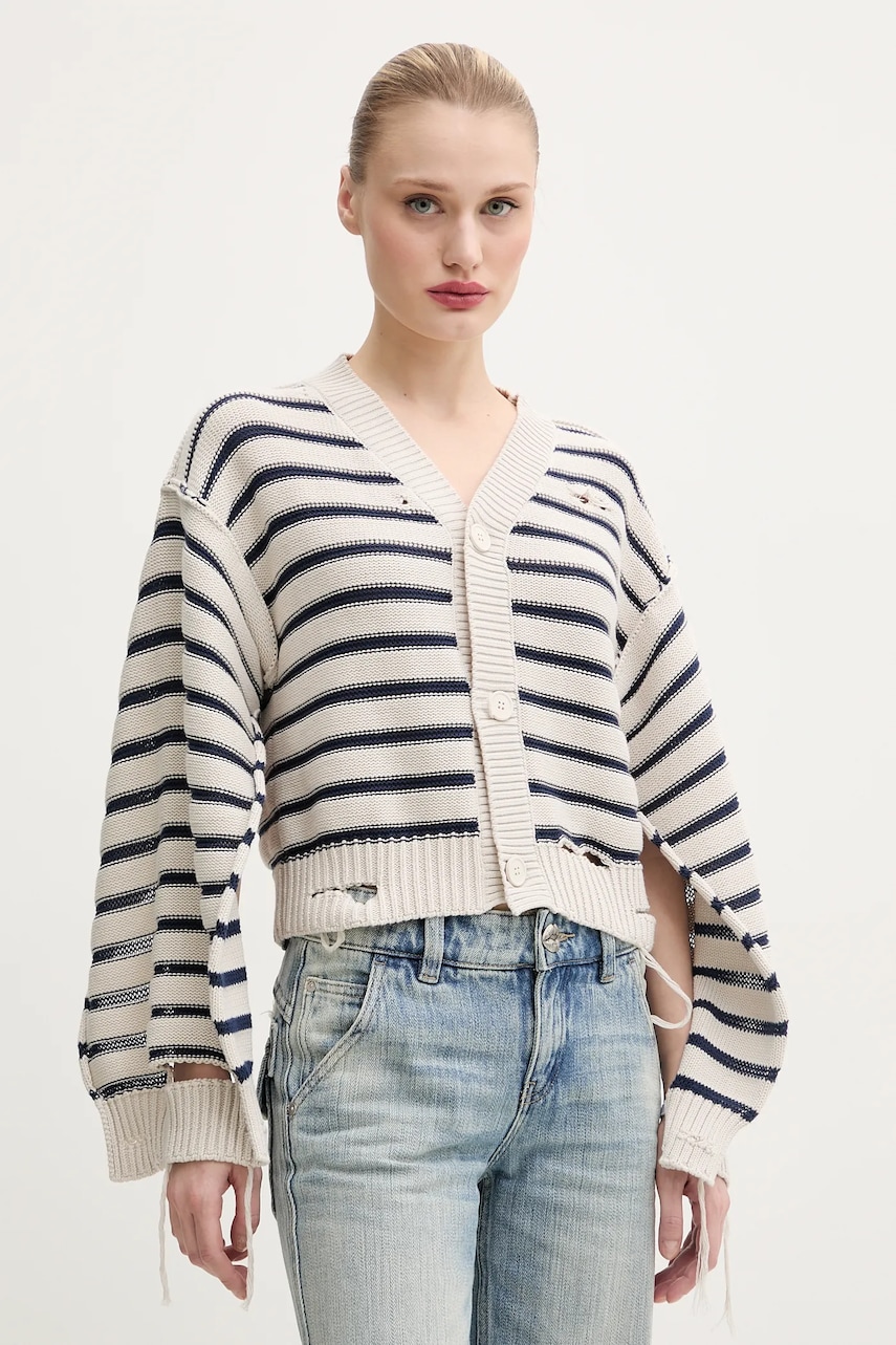 MM6 Maison Margiela cardigan din bumbac femei, culoarea bej, light, S52HP0025
