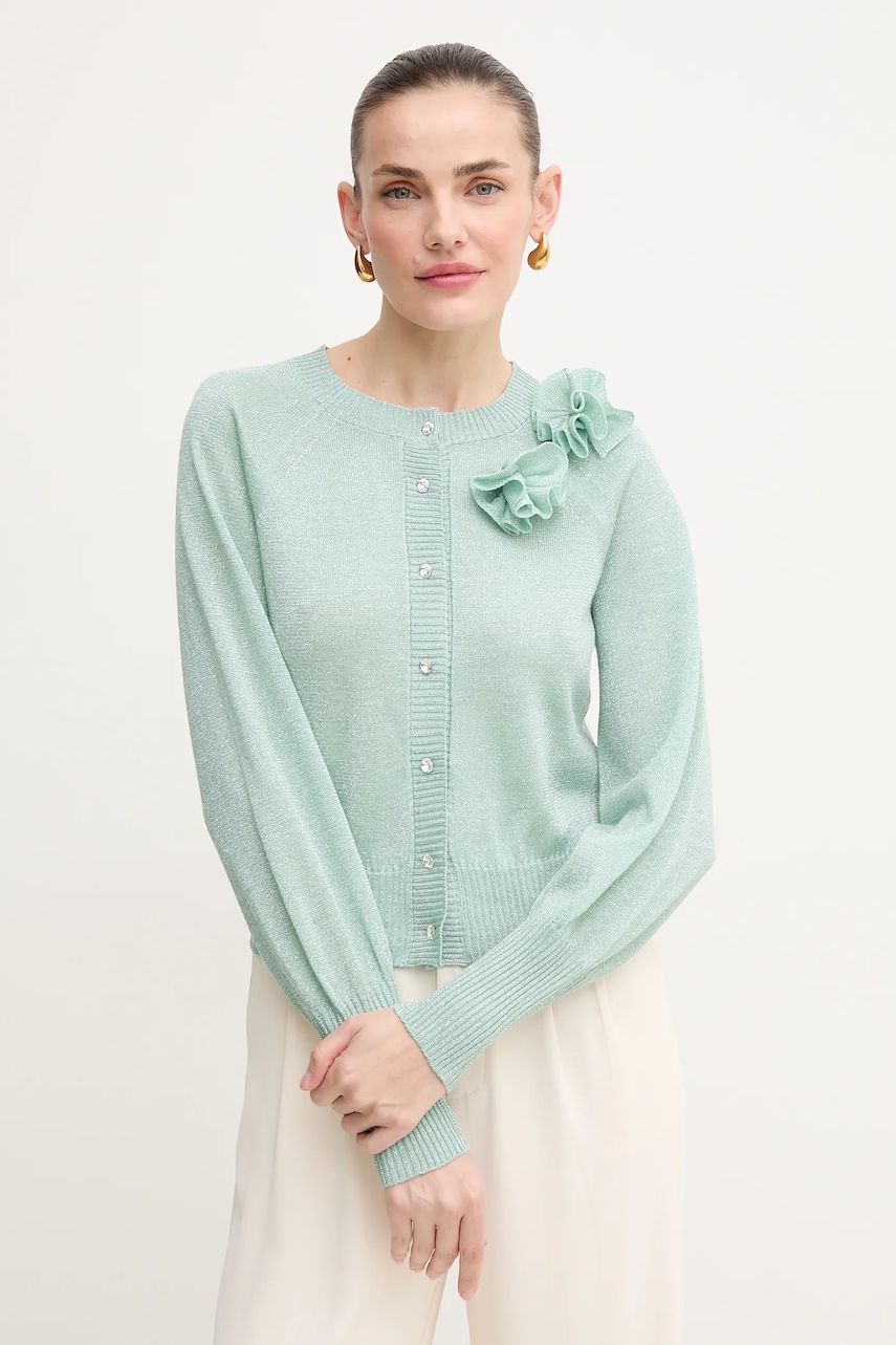 Luisa Spagnoli cardigan din lana femei, culoarea verde, light, 100024 Luisa Spagnoli cardigan din lana femei, culoarea verde, light, 100024