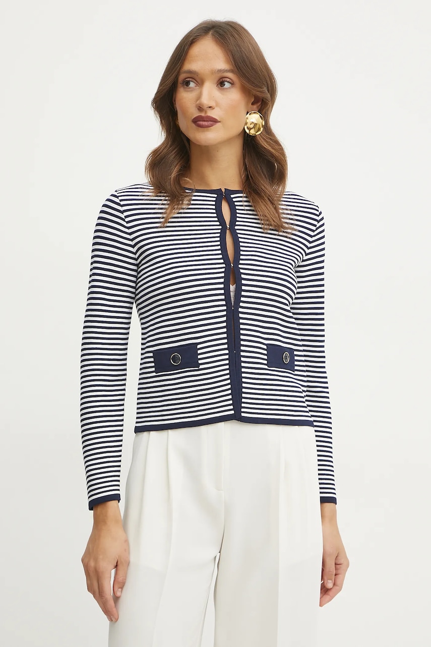 Luisa Spagnoli cardigan femei, culoarea bleumarin, light, 58659 Luisa Spagnoli cardigan femei, culoarea bleumarin, light, 58659