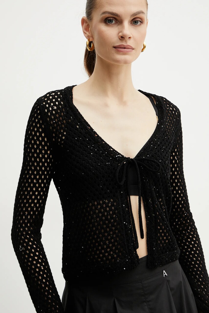 Marella cardigan din bumbac Emme by Marella culoarea negru, 2515341031200