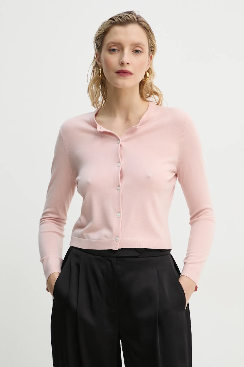 Theory cardigan femei, culoarea roz, light, O0111705 Theory cardigan femei, culoarea roz, light, O0111705