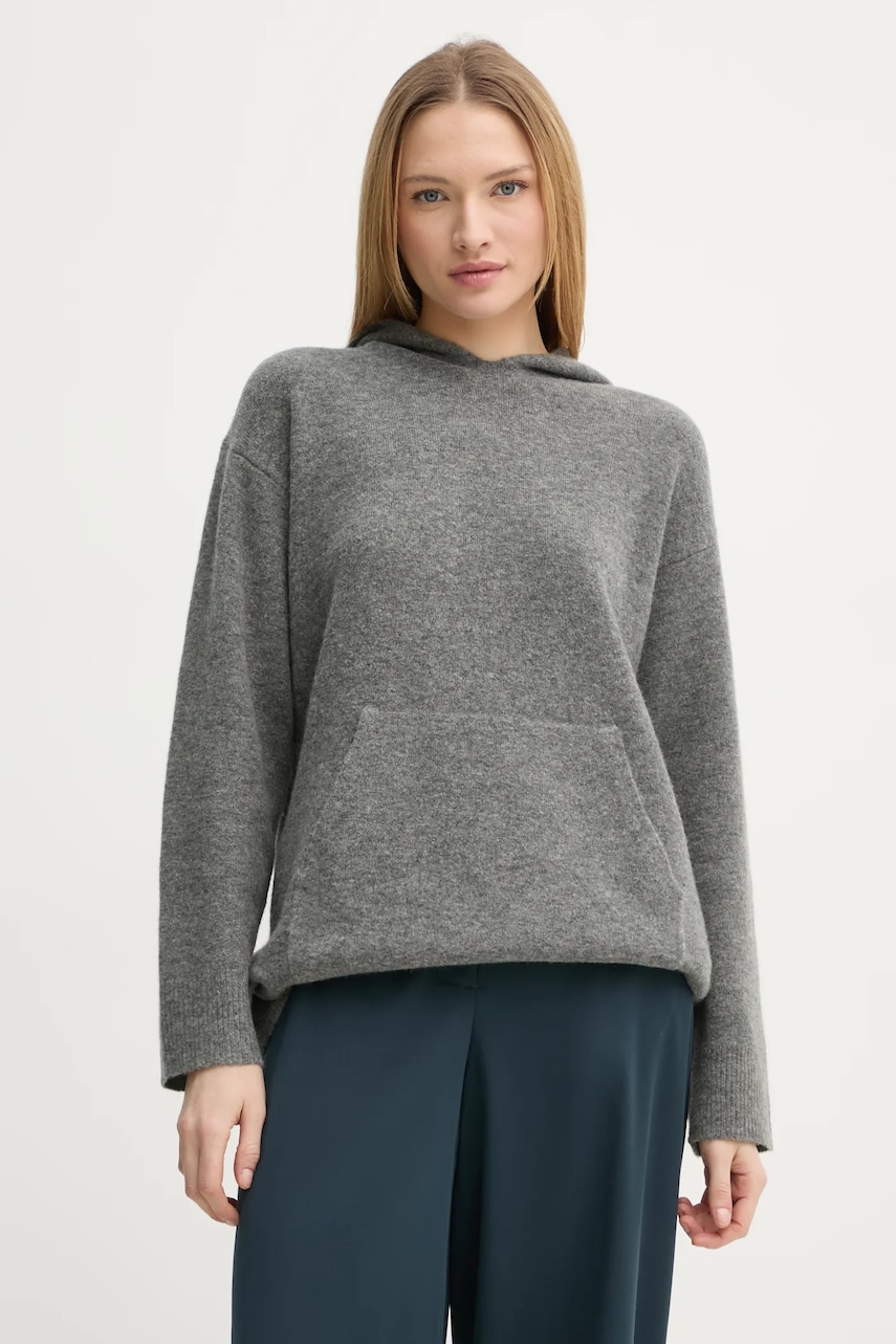 Theory pulover de lana femei, culoarea gri, O1111727