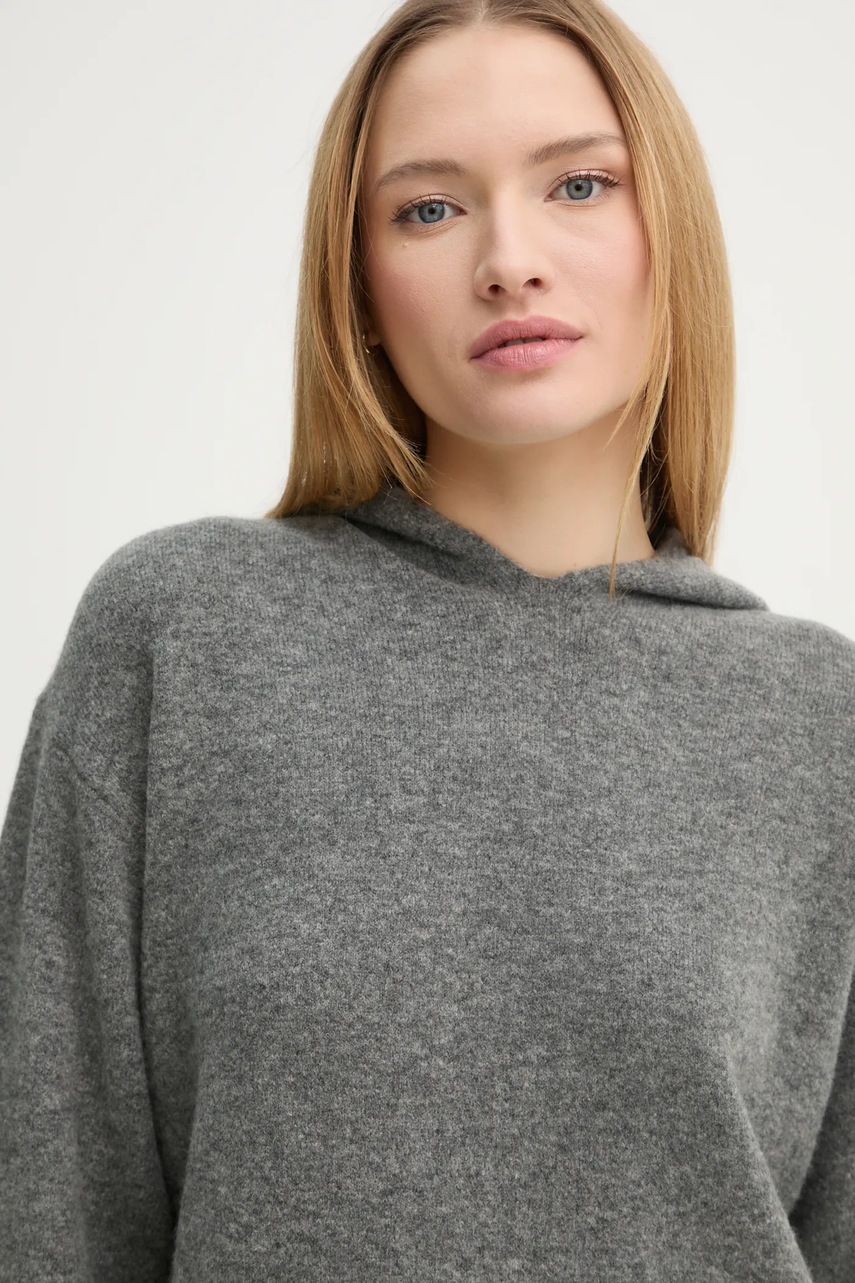 Μάλλινο πουλόβερ Theory γυναικείο, χρώμα: γκρι, O1111727 φωτογραφία