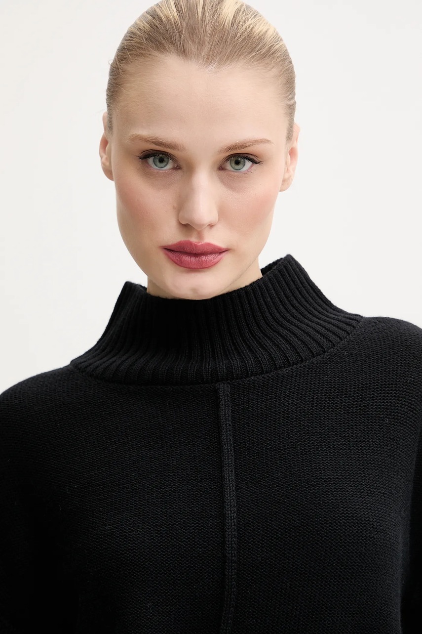 Μάλλινο πουλόβερ MM6 Maison Margiela γυναικείο, χρώμα: μαύρο, S52HA0285.M13044 φωτογραφία