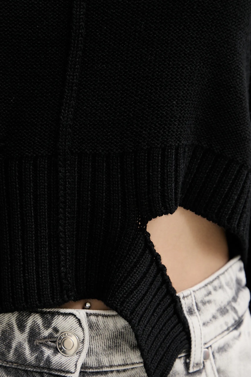 Μάλλινο πουλόβερ MM6 Maison Margiela γυναικείο, χρώμα: μαύρο, S52HA0285.M13044 φωτογραφία