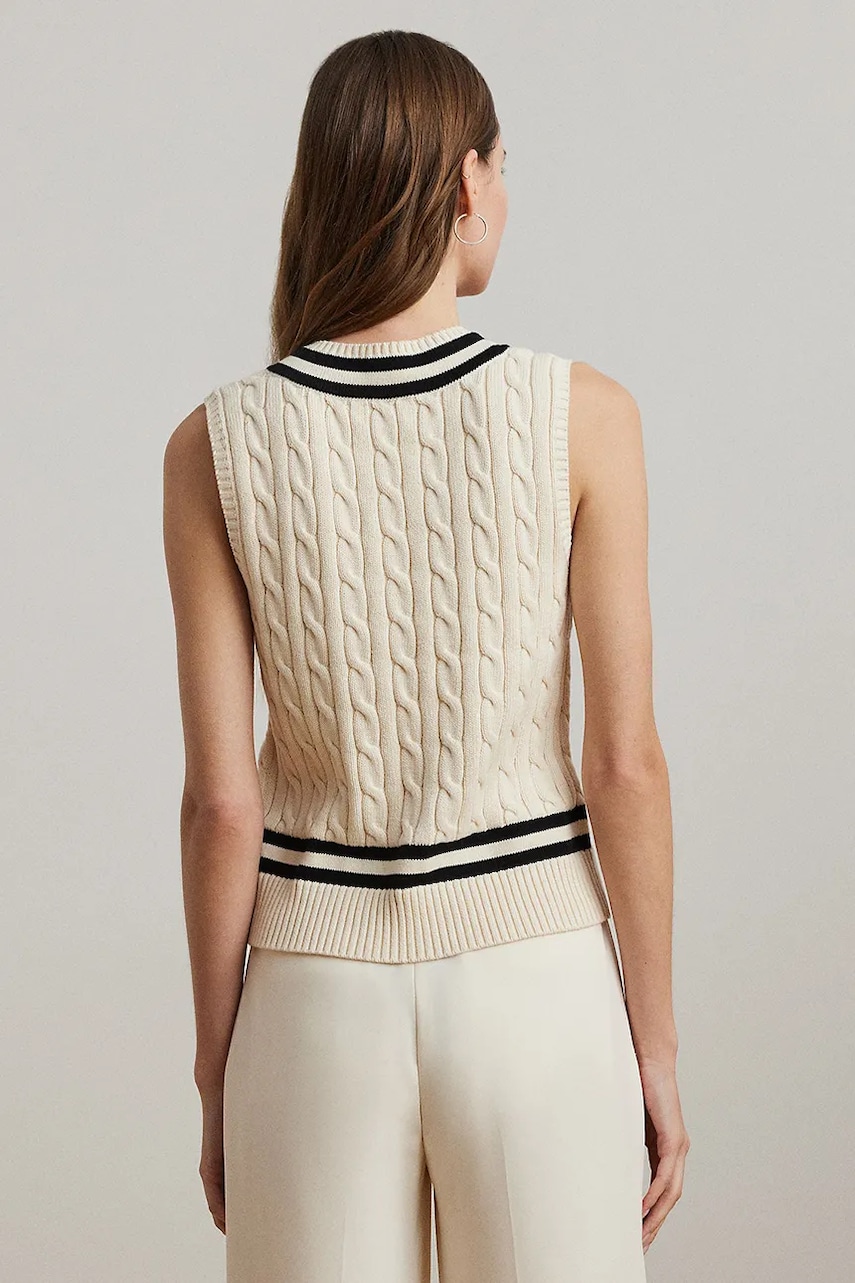 Безрукавка из хлопка Lauren Ralph Lauren цвет бежевый 200975495 Безрукавка из хлопка Lauren Ralph Lauren цвет бежевый 200975495