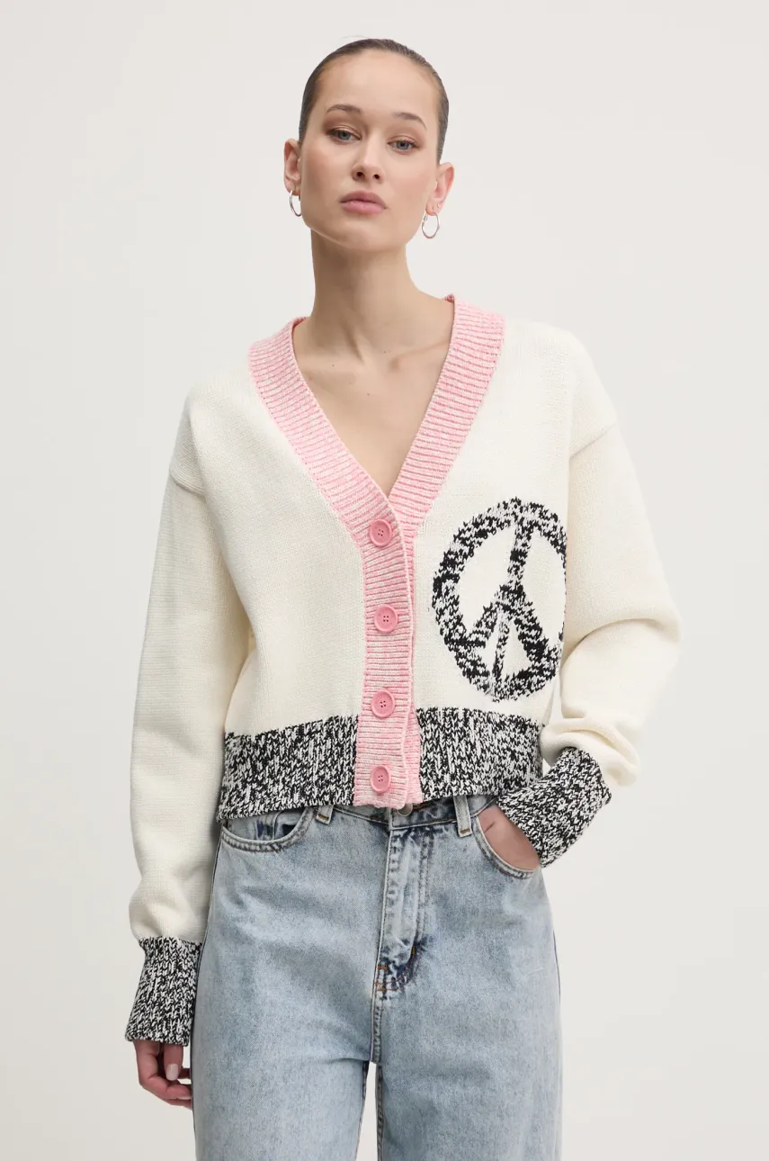 Moschino Jeans cardigan femei, culoarea bej, 0918 3209