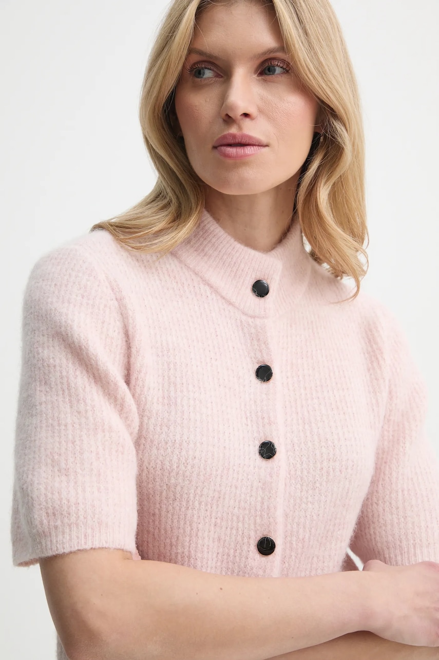 Gestuz cardigan din lână culoarea roz, 10910034