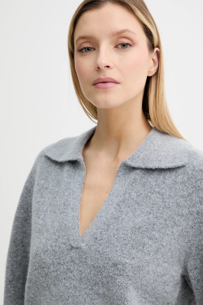 Μάλλινο πουλόβερ Gestuz χρώμα: μπεζ, 10910035 φωτογραφία