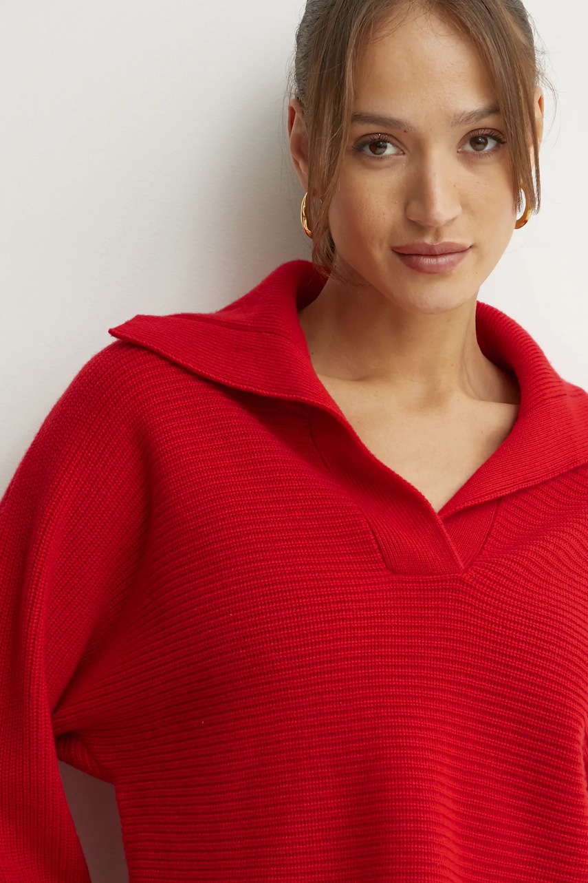Μάλλινο πουλόβερ MAX&Co. γυναικείο, χρώμα: κόκκινο, 2516361021200 φωτογραφία