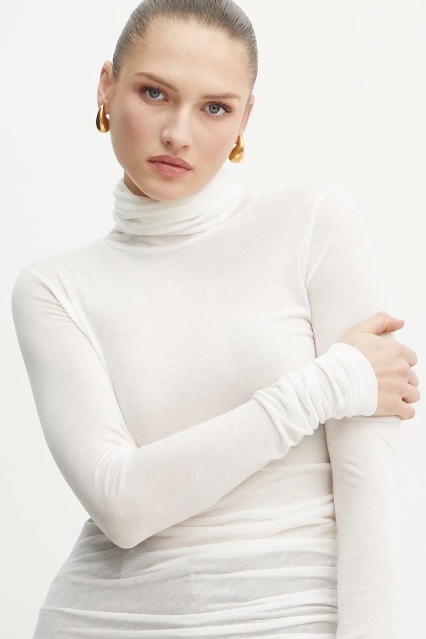 Πουκάμισο μακρυμάνικο με μείγμα μαλλιού MAX&Co. χρώμα: μπεζ, 2516941041200 φωτογραφία