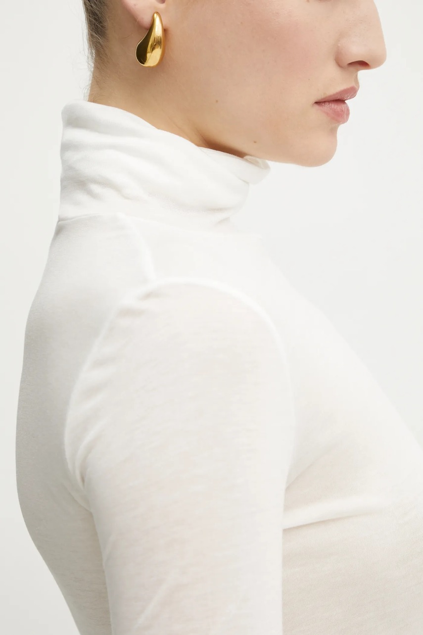 Πουκάμισο μακρυμάνικο με μείγμα μαλλιού MAX&Co. χρώμα: μπεζ, 2516941041200 φωτογραφία