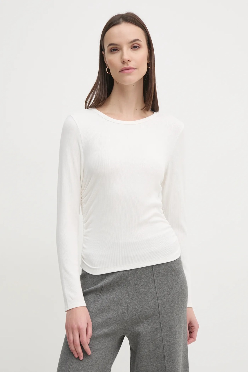 Μακρυμάνικο Dkny χρώμα: μπεζ, DP5T9985 φωτογραφία