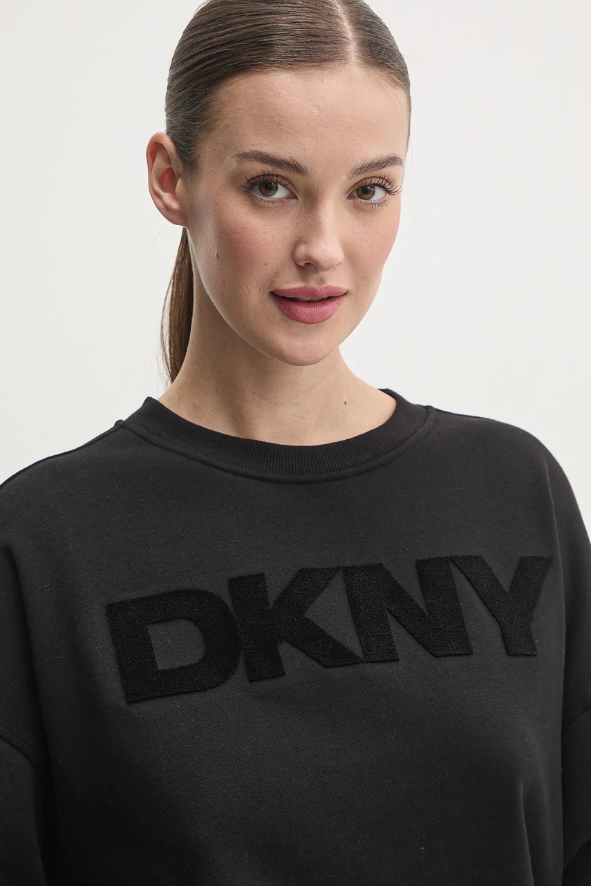 Кофта Dkny жіноча колір чорний з аплікацією DP5T1140 