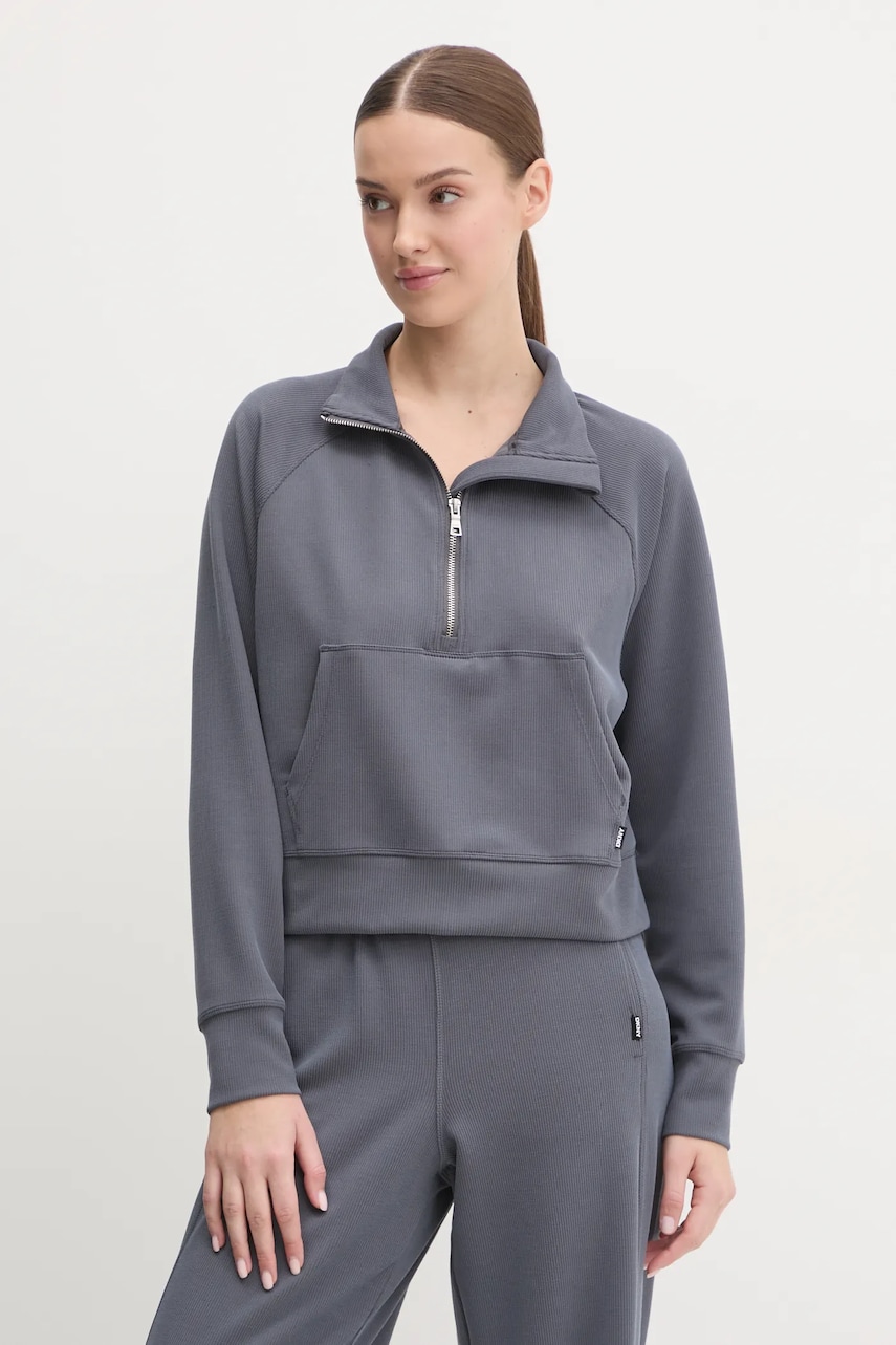 Dkny bluza femei, culoarea gri, neted, DP5T1053 Dkny bluza femei, culoarea gri, neted, DP5T1053