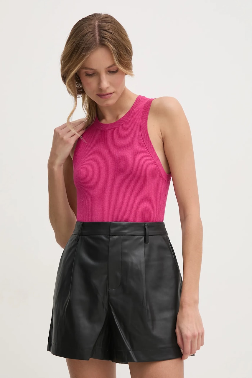 Dkny top culoarea roz, neted, DJ4R0411 Dkny top culoarea roz, neted, DJ4R0411