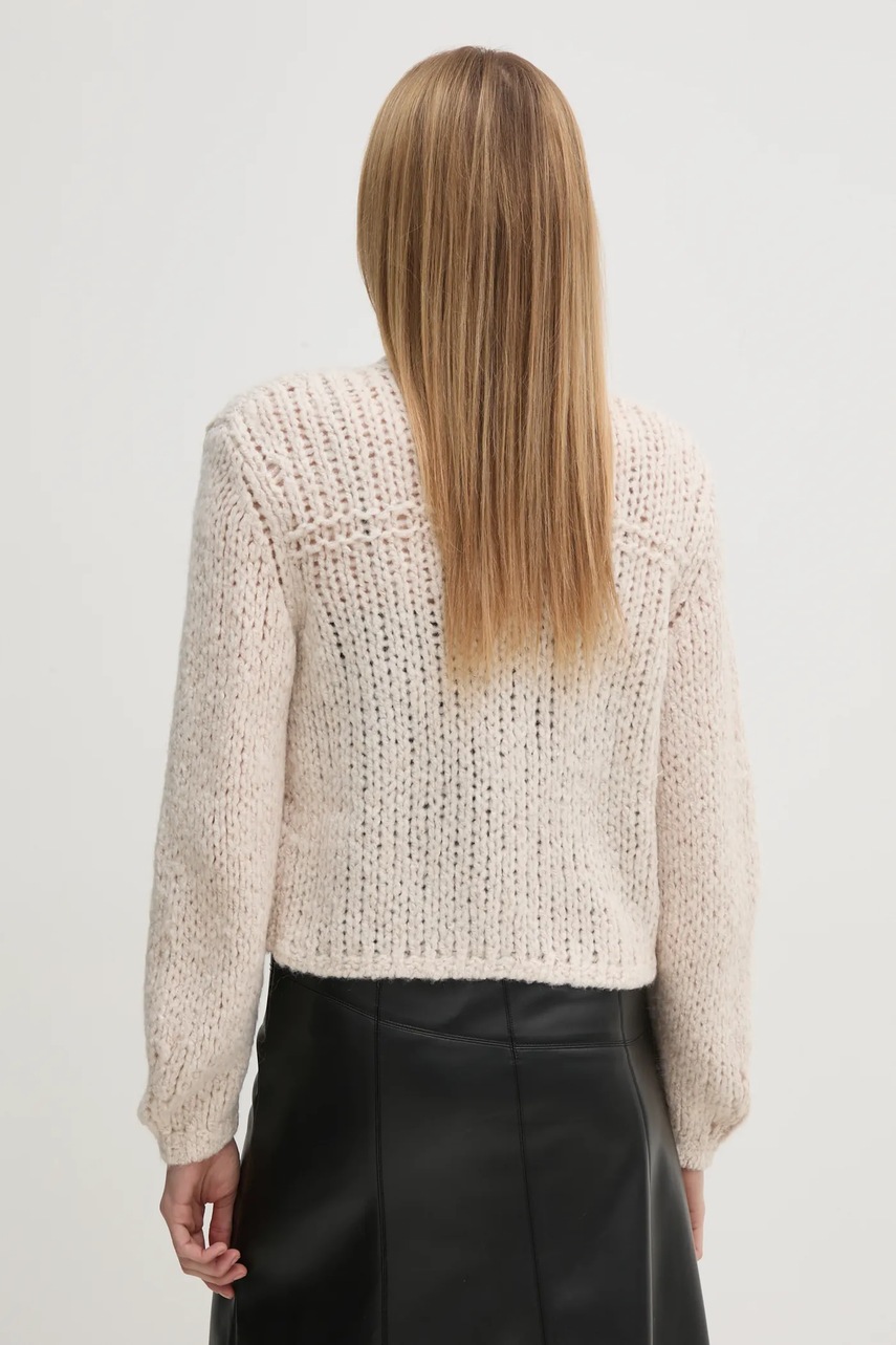 Ζακέτα από μίγμα μαλλιού OUI χρώμα: μπεζ, 90614 φωτογραφία