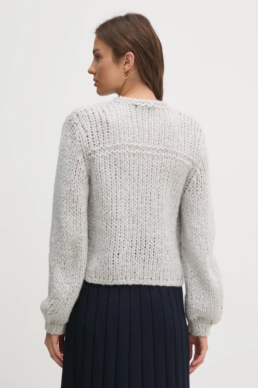 Ζακέτα από μίγμα μαλλιού OUI χρώμα: γκρι, 90614 φωτογραφία