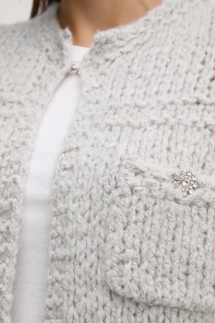 Ζακέτα από μίγμα μαλλιού OUI χρώμα: γκρι, 90614 φωτογραφία