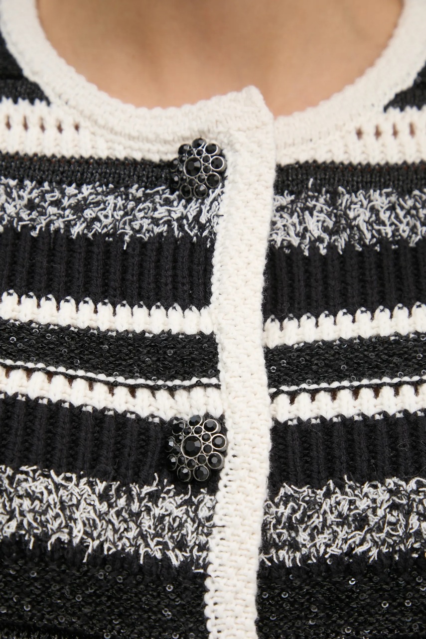 Πλεκτή ζακέτα OUI χρώμα: μαύρο, 90616 φωτογραφία