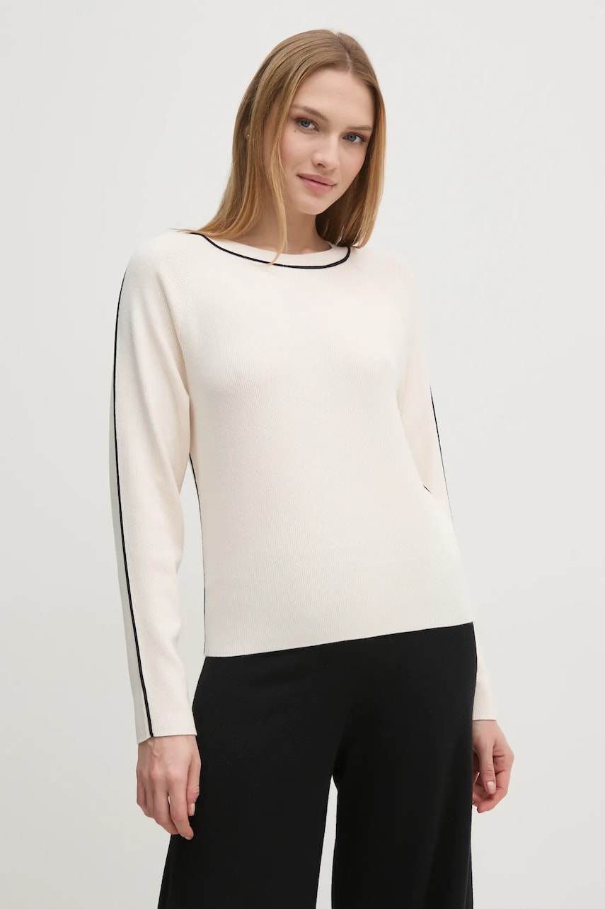 OUI pulover femei, culoarea bej, light, 90775 OUI pulover femei, culoarea bej, light, 90775