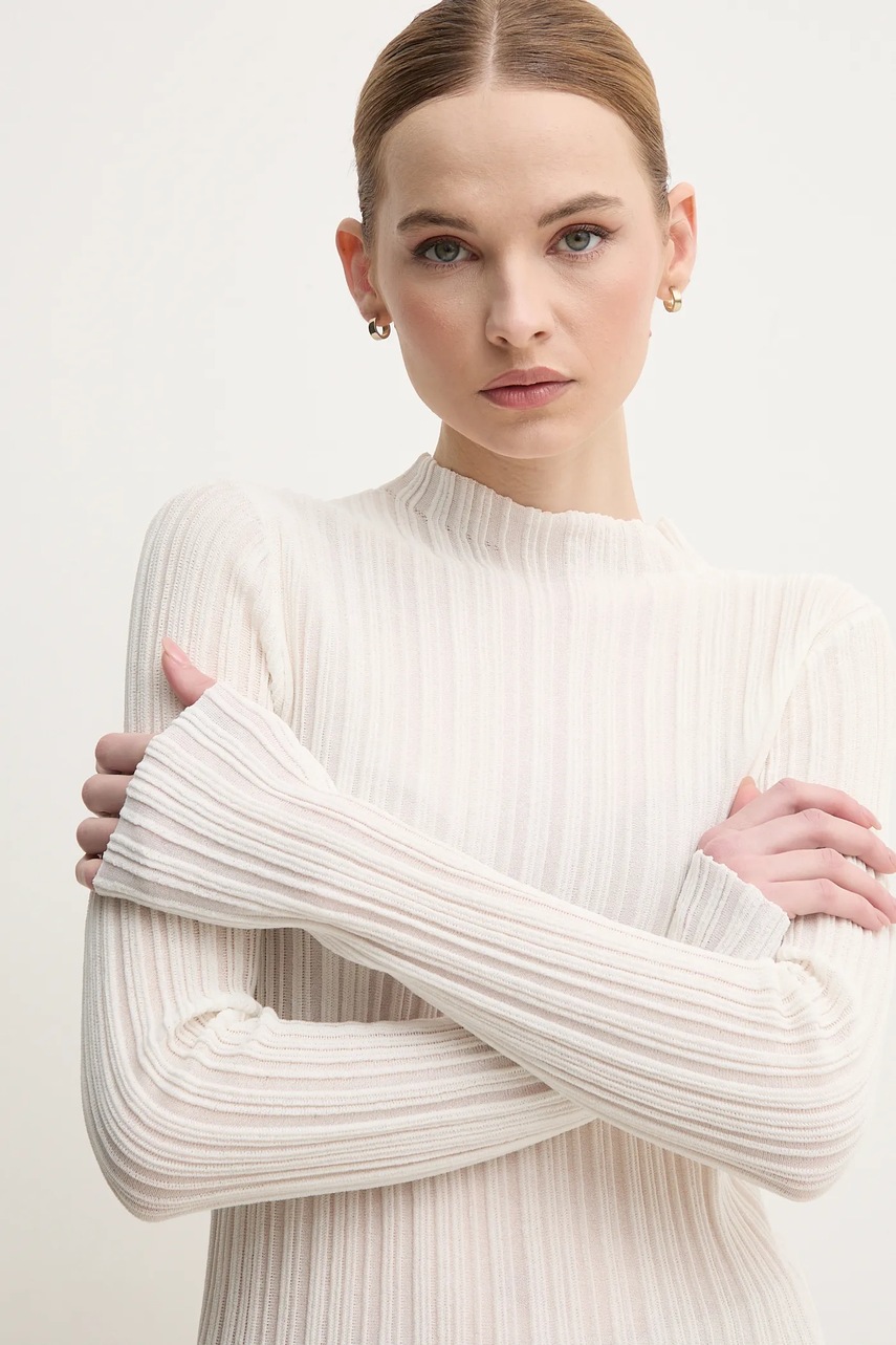 Πουλόβερ OUI χρώμα: μπεζ, 92224 φωτογραφία