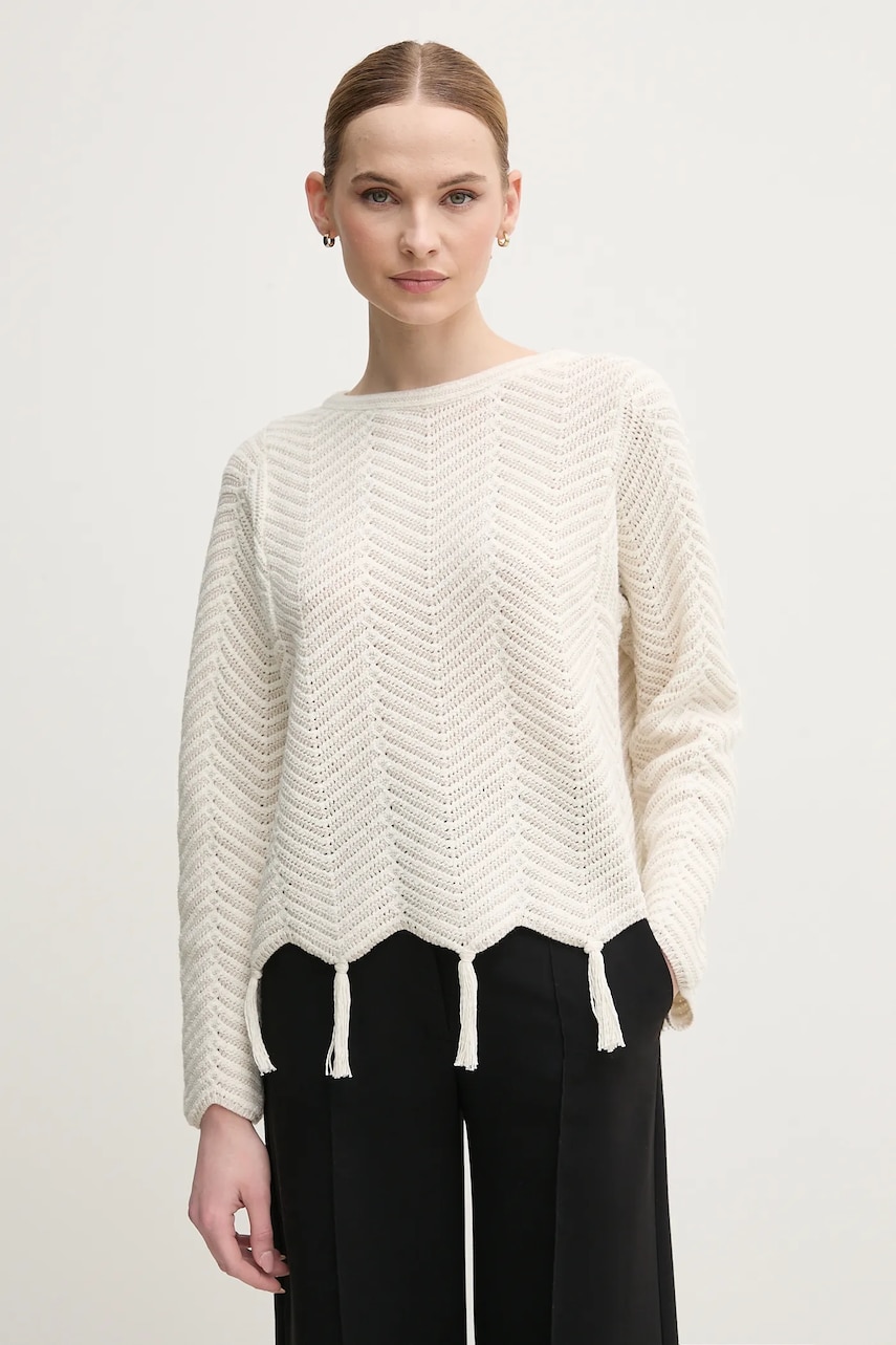 OUI pulover femei, culoarea bej, 91935