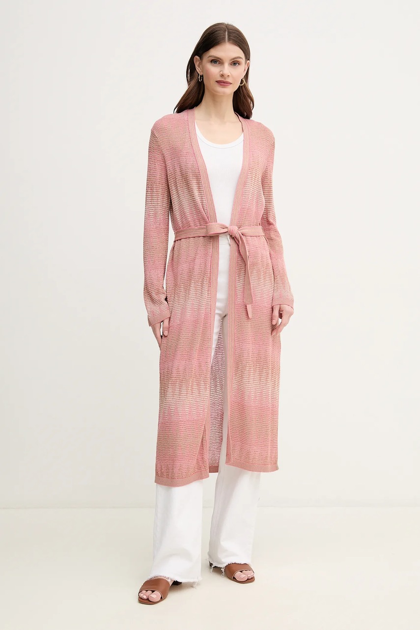 OUI cardigan femei, culoarea roz, light, 92115