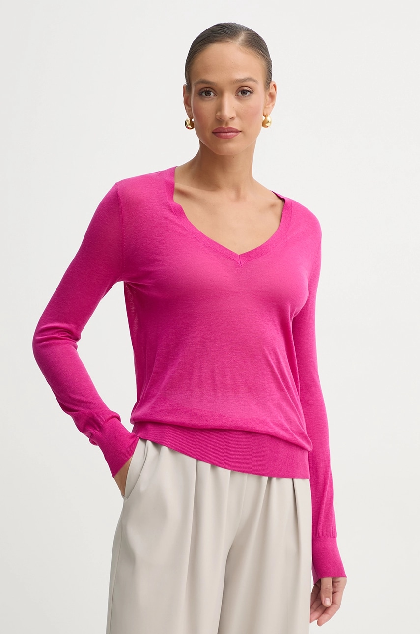 MICHAEL Michael Kors pulover din amestec de mătase femei, culoarea roz, light, MR56159GW2