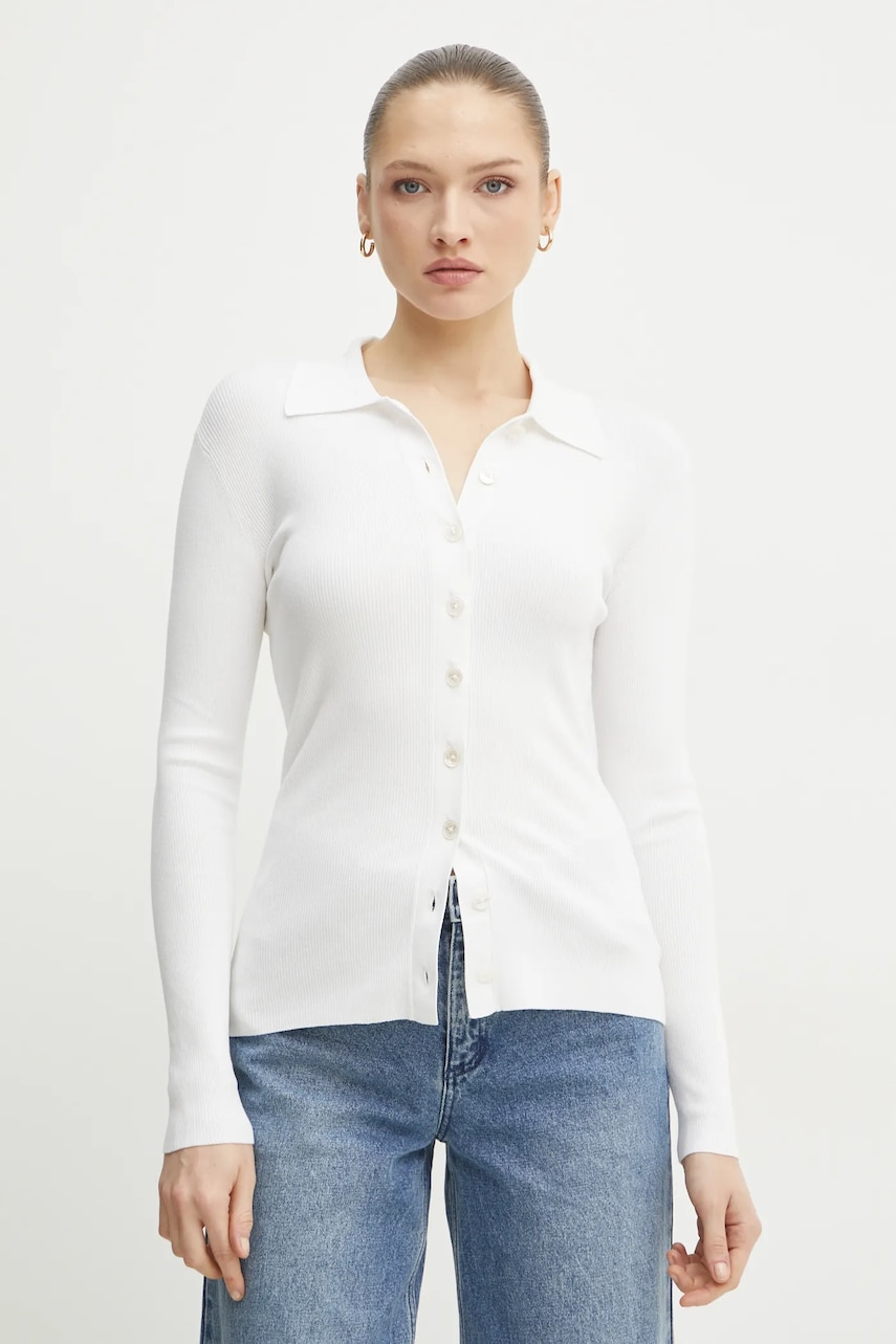MICHAEL Michael Kors cardigan cu amestec de mătase femei, culoarea bej, light, MR56135GW2 MICHAEL Michael Kors cardigan cu amestec de mătase femei, culoarea bej, light, MR56135GW2