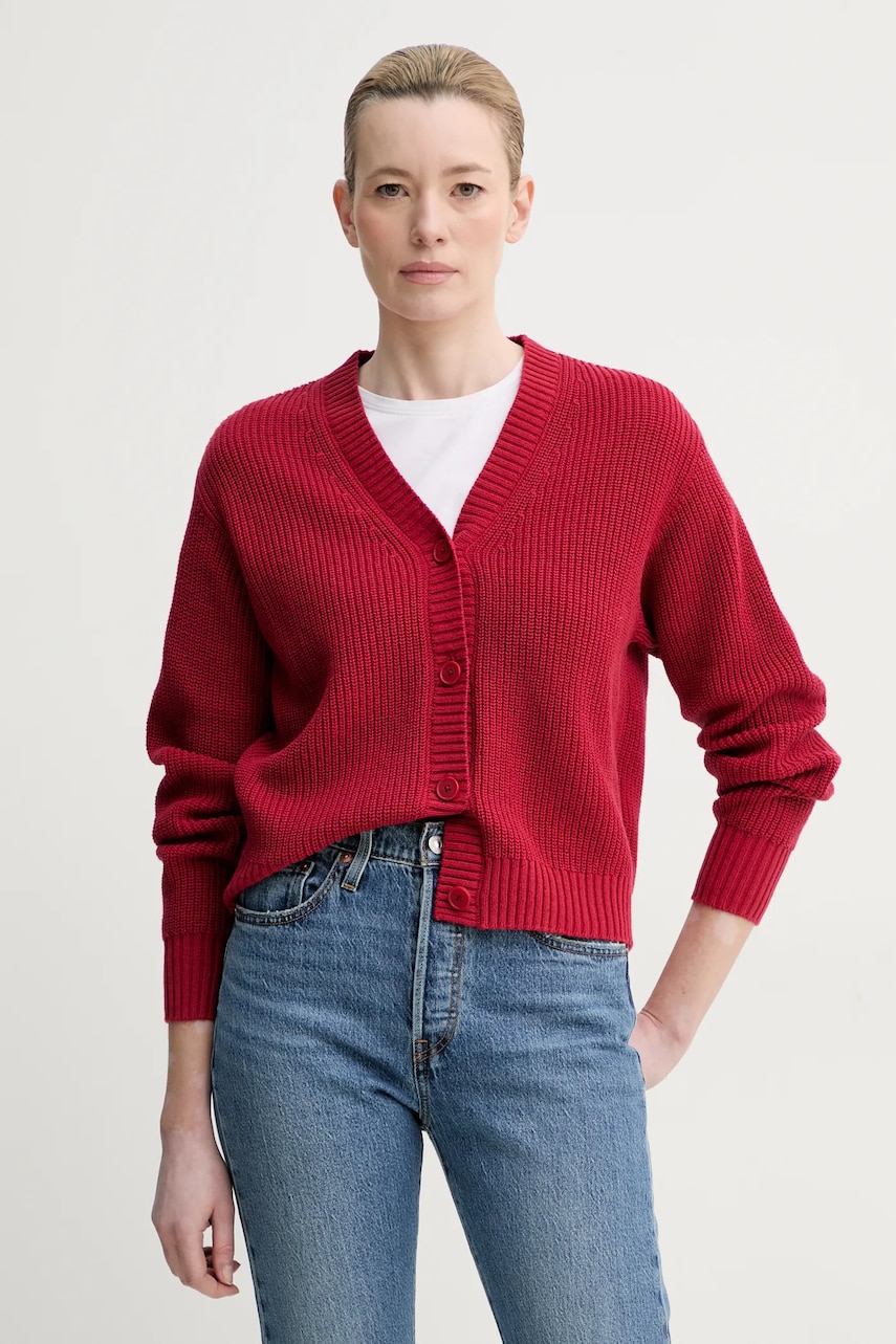 Levi's cardigan SNOWFLAKE CARDIGAN femei, culoarea rosu, A8728 Levi's cardigan SNOWFLAKE CARDIGAN femei, culoarea rosu, A8728