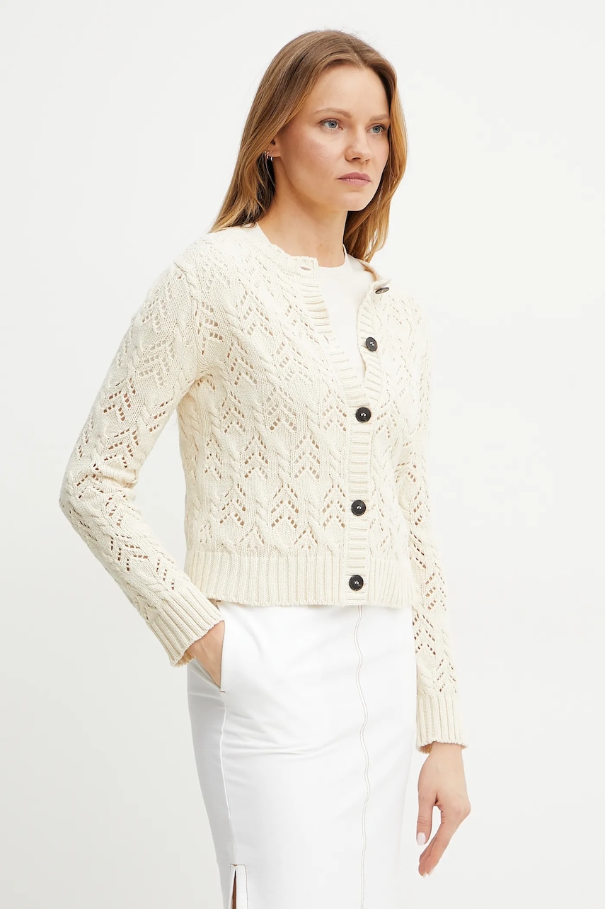 Weekend Max Mara cardigan femei, culoarea bej, călduros, 2515341011600 Weekend Max Mara cardigan femei, culoarea bej, călduros, 2515341011600