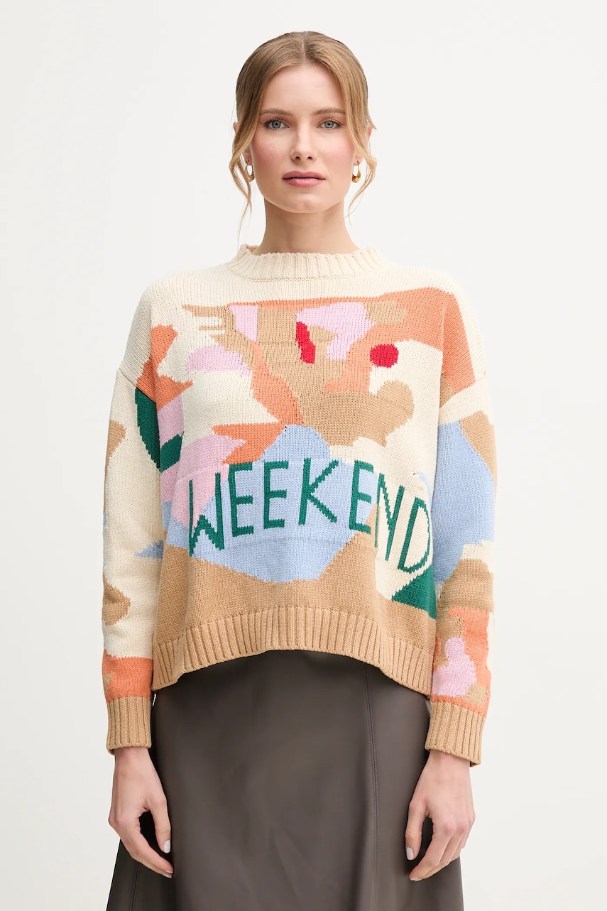 Weekend Max Mara pulover femei, culoarea bej, 2515361181600 Weekend Max Mara pulover femei, culoarea bej, 2515361181600