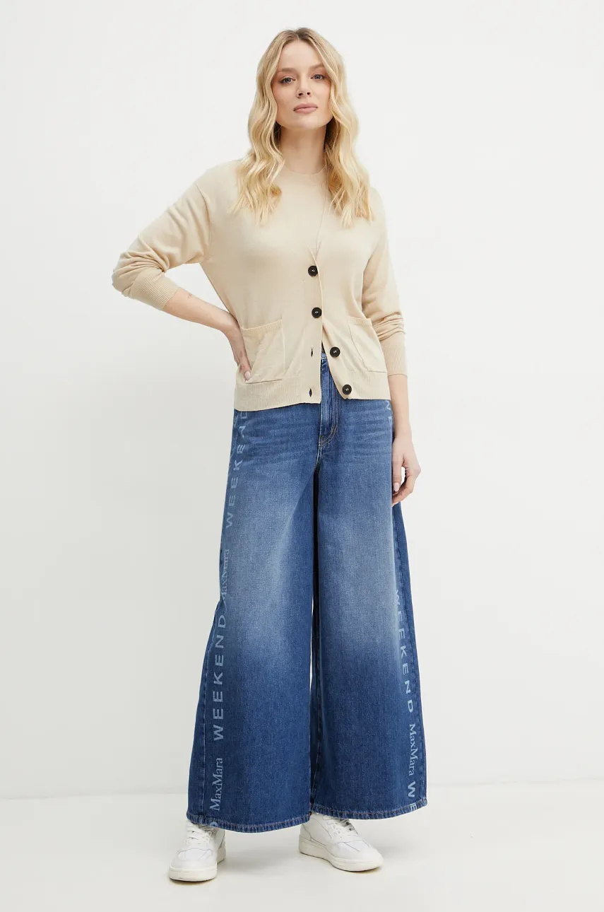 Шерстяной кардиган Weekend Max Mara женский цвет бежевый лёгкий 2515381011600 Шерстяной кардиган Weekend Max Mara женский цвет бежевый лёгкий 2515381011600