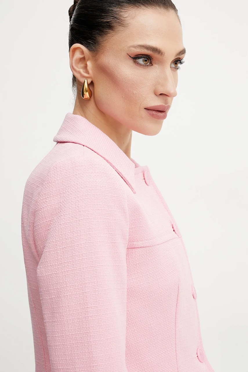 Βαμβακερό blazer Weekend Max Mara χρώμα: ροζ, 2515041016600 φωτογραφία