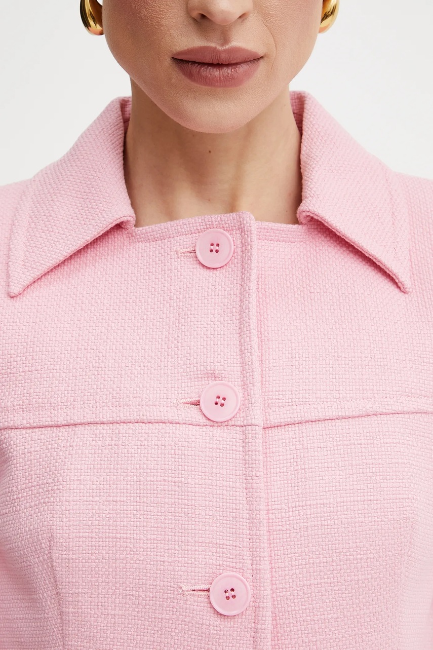 Βαμβακερό blazer Weekend Max Mara χρώμα: ροζ, 2515041016600 φωτογραφία