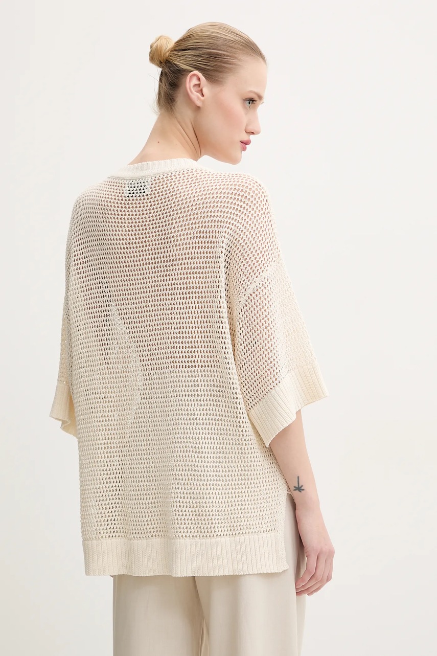 Πουλόβερ Moschino Jeans χρώμα: μπεζ, 0904 3701 φωτογραφία